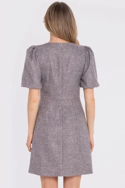 Robe courte grise casual manches courtes