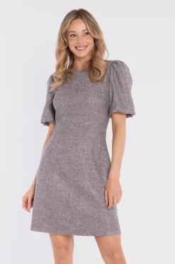 Robe courte grise casual manches courtes