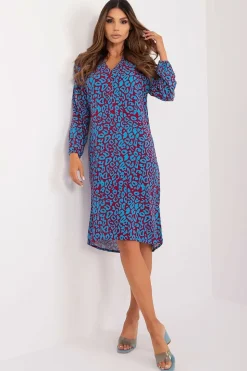 Robe courte multicolore manches longues