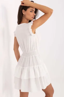 Robe courte été bohème fluide blanche