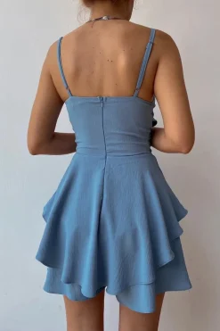 Robe courte été drapée fluide