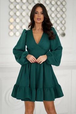 Robe courte évasée manches longues