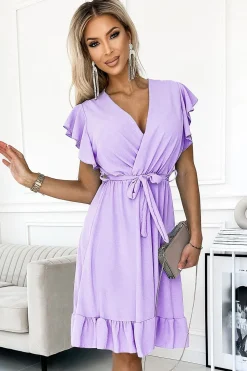 Robe de cocktail courte avec volants légers