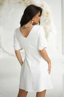 Robe de cocktail courte manches coupées