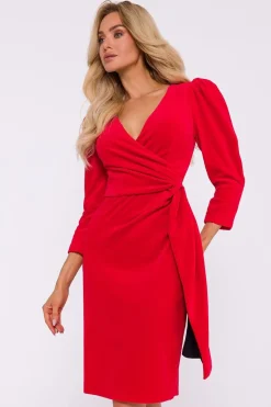 Robe de cocktail en velours manches longues
