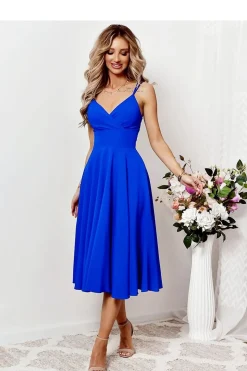Robe de cocktail midi chic évasée