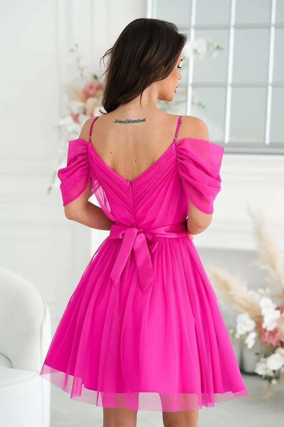 Robe de cocktail évasée en tulle