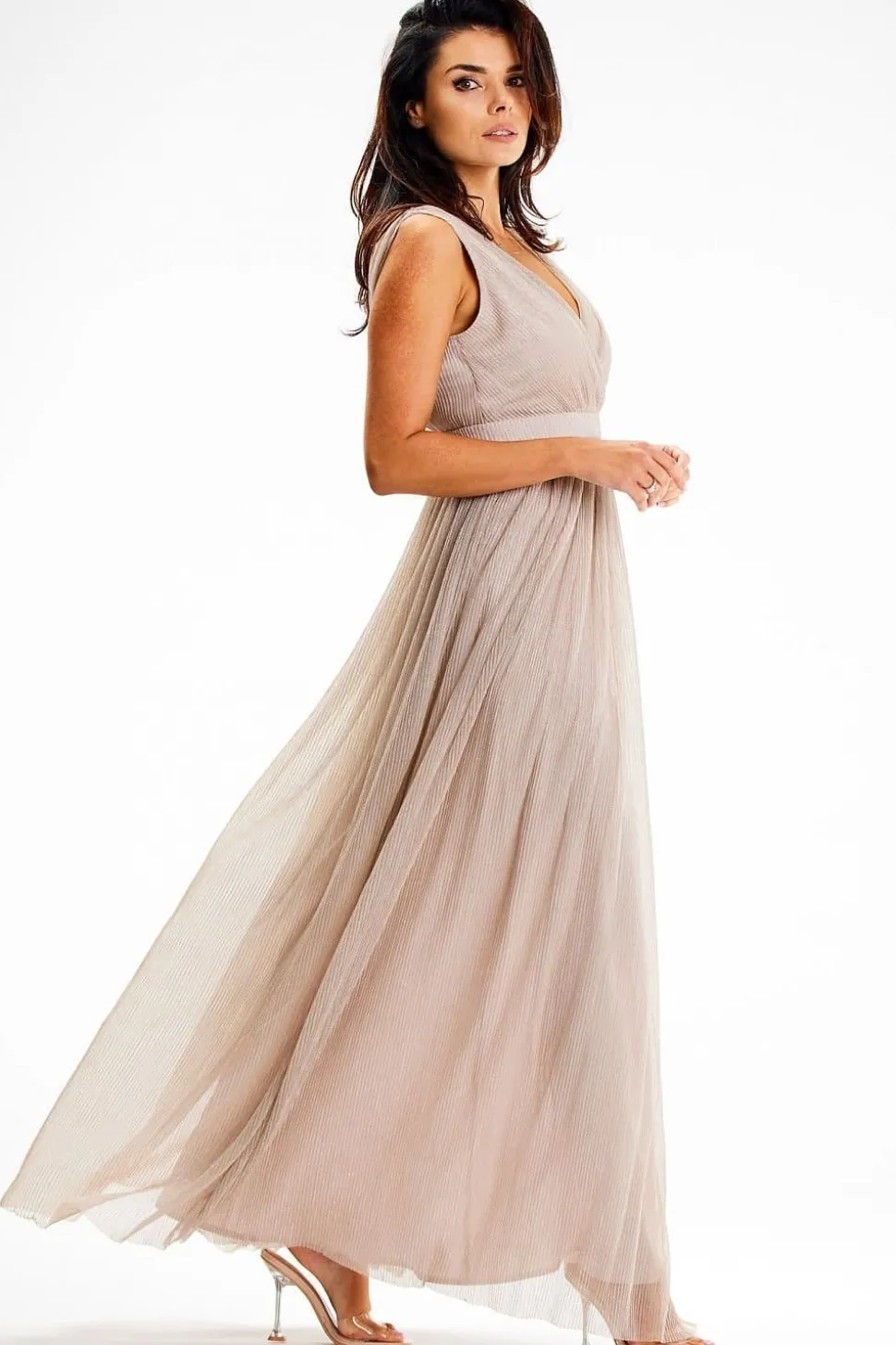 Robe de demoiselle d'honneur beige