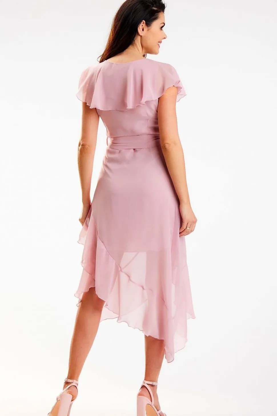Robe de demoiselle d'honneur rose fluide