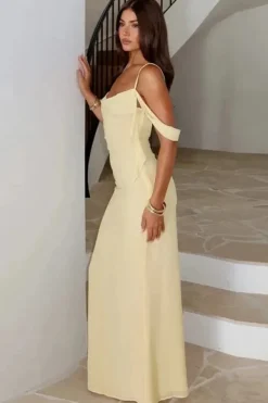 Robe de gala longue dos nu bretelles fines