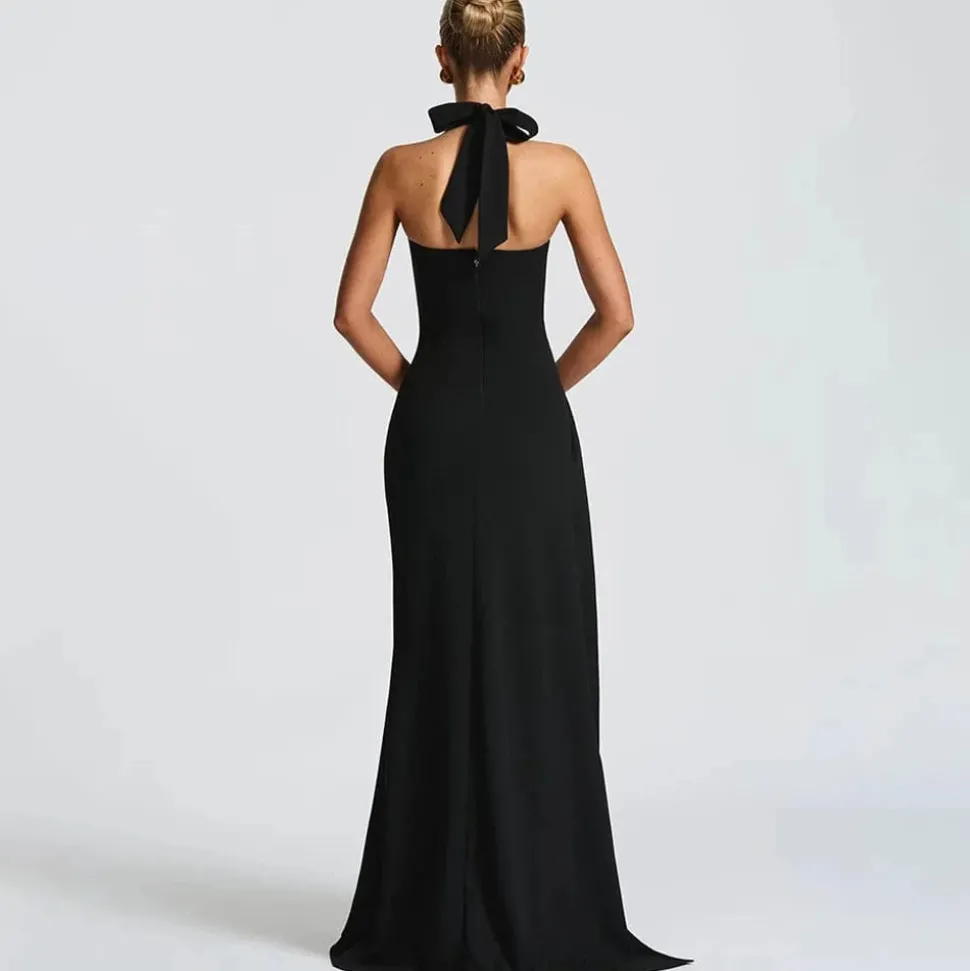 Robe de gala longue fendue dos nu