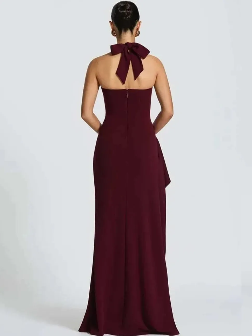 Robe de gala longue fendue dos nu