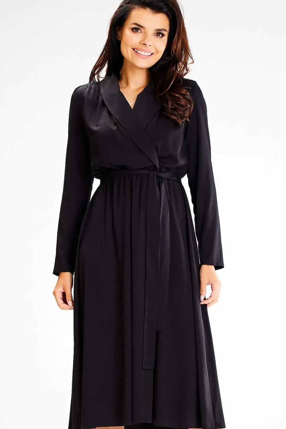Robe de jour noire manche longue