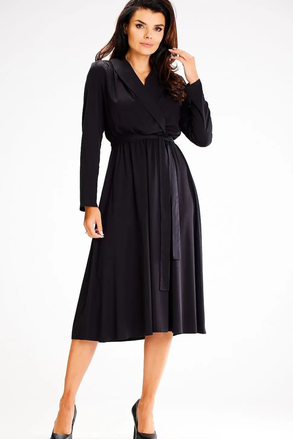 Robe de jour noire manche longue
