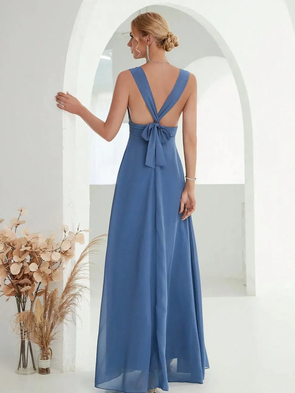 Robe demoiselle d'honneur beige crème