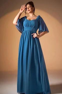 Robe demoiselle d'honneur bleue grande taille