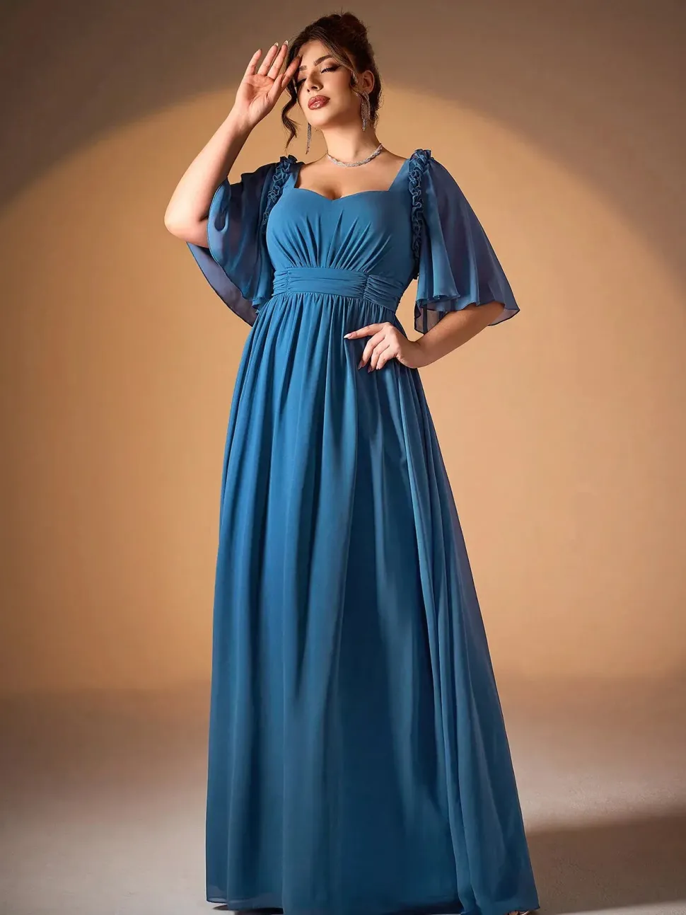 Robe demoiselle d'honneur bleue grande taille