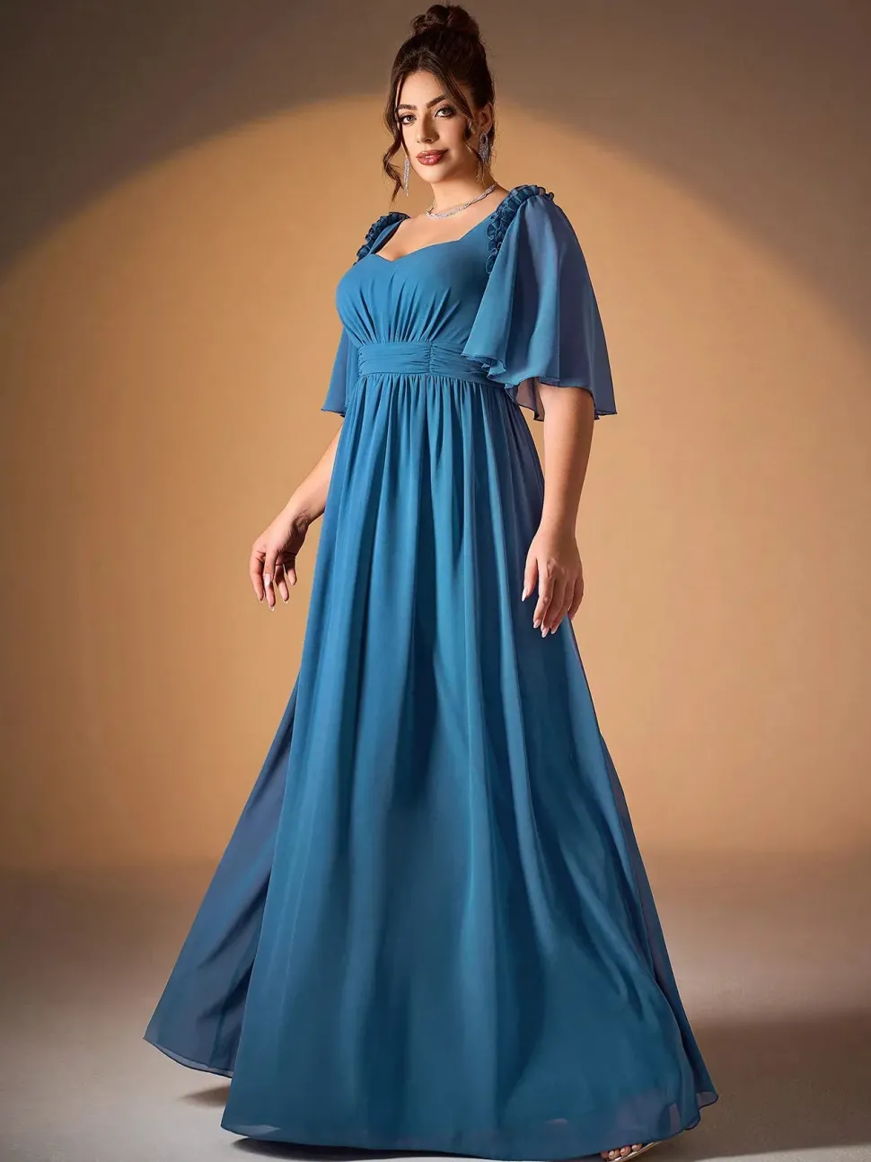 Robe demoiselle d'honneur bleue grande taille