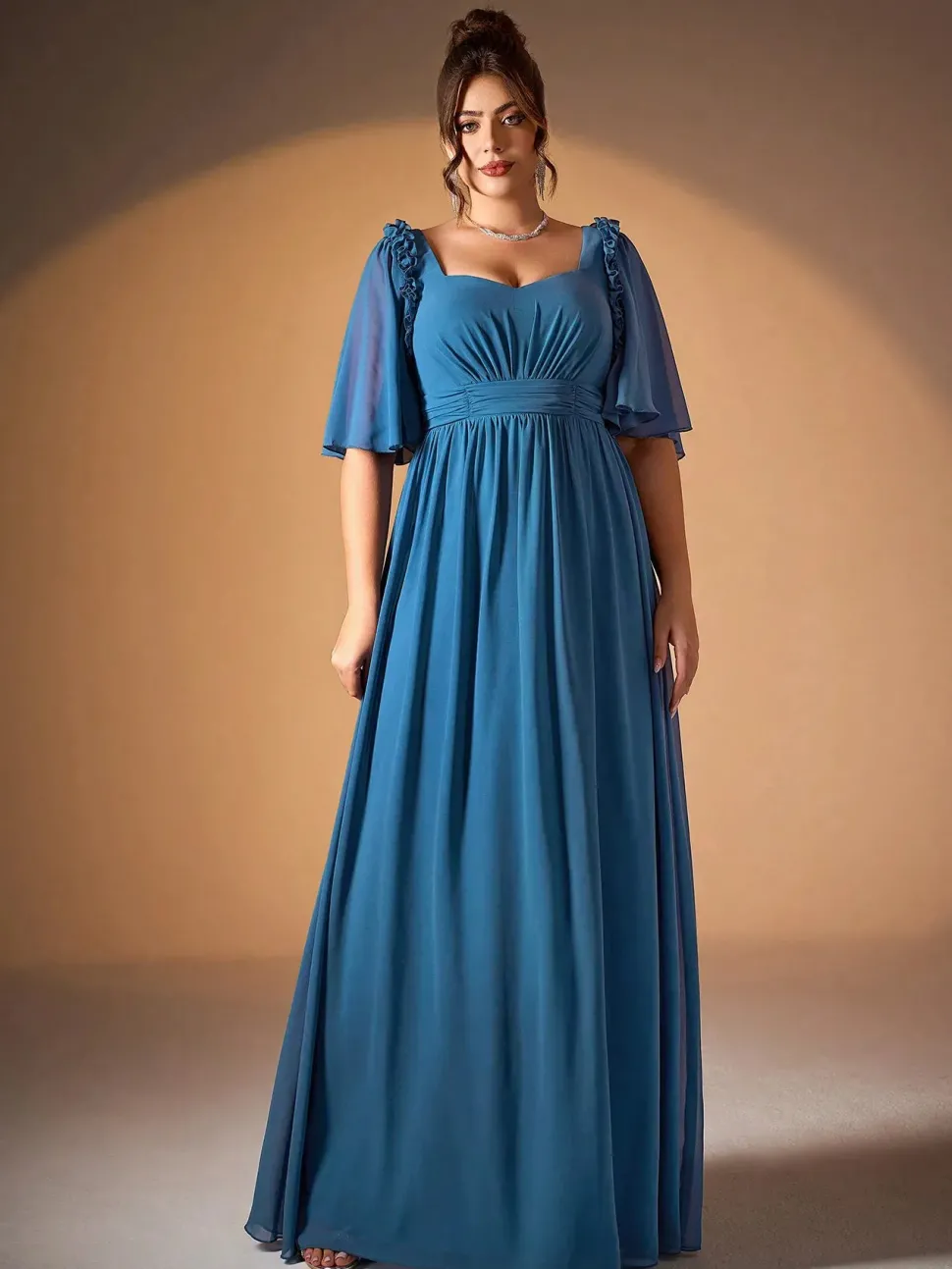 Robe demoiselle d'honneur bleue grande taille