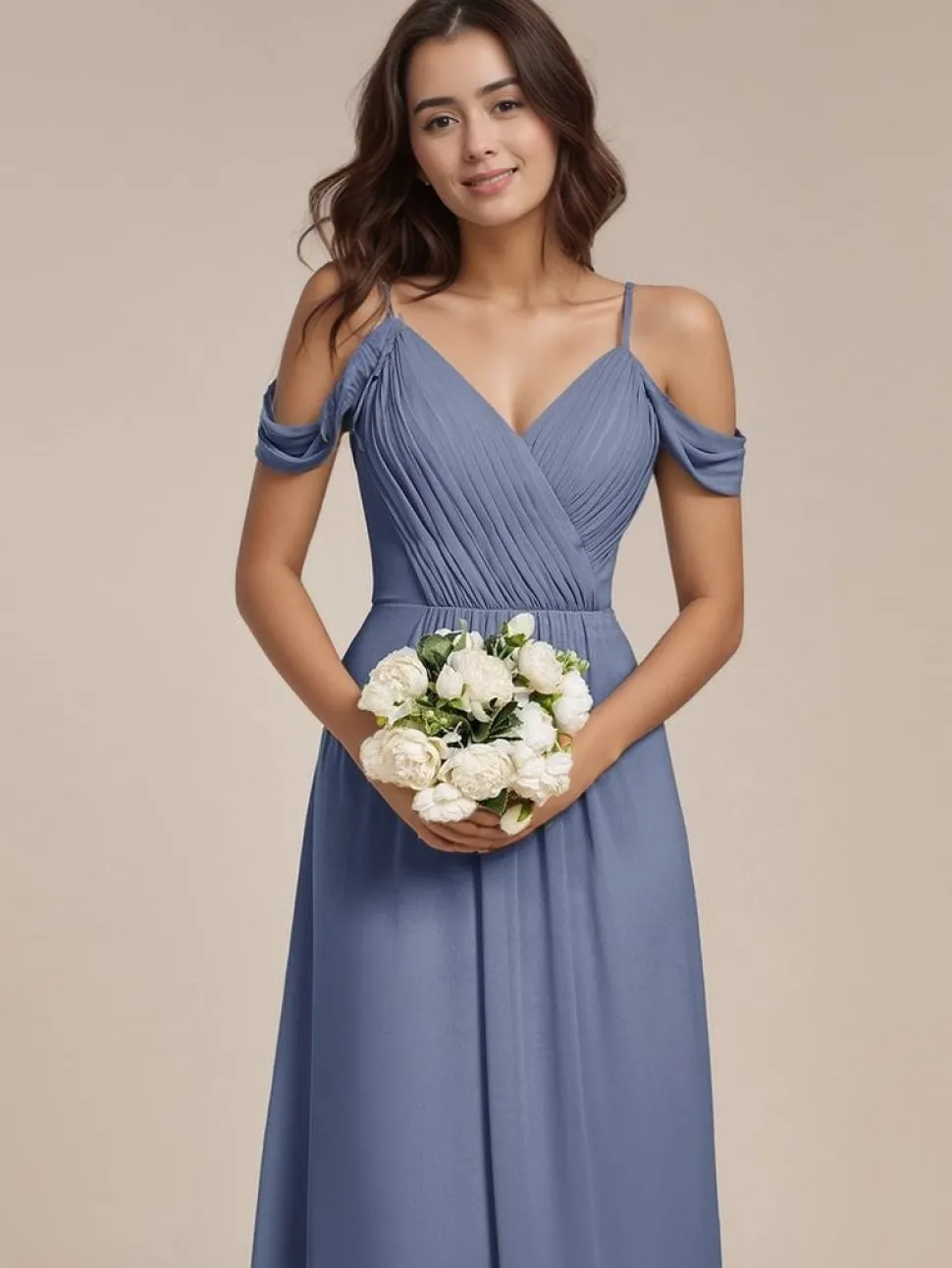 Robe demoiselle d'honneur bleue dos nu