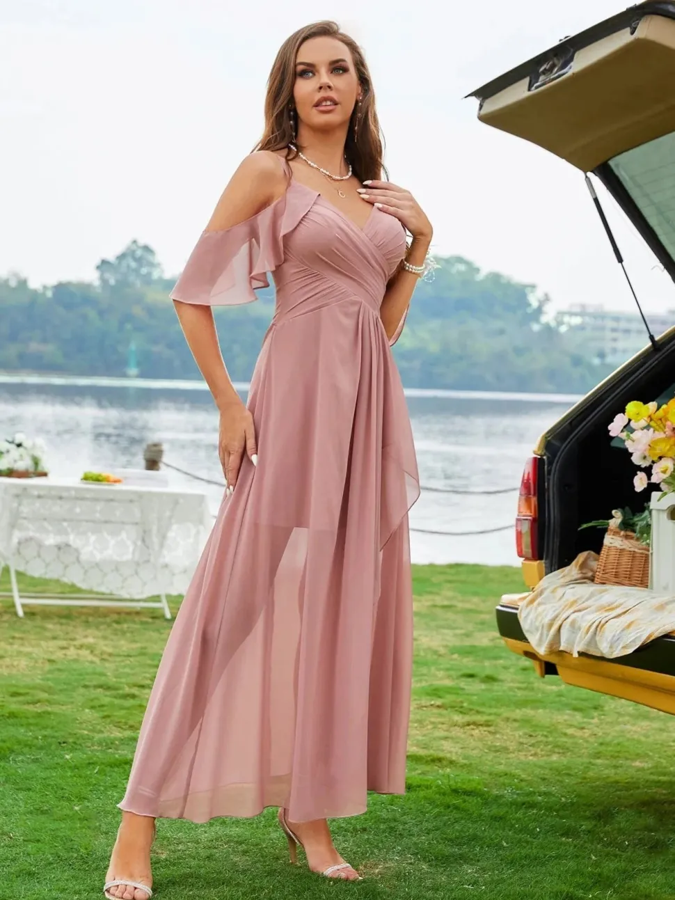 Robe demoiselle d'honneur bohème transparente