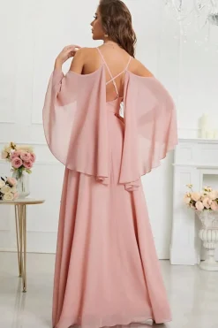 Robe demoiselle d'honneur bohème rose poudré