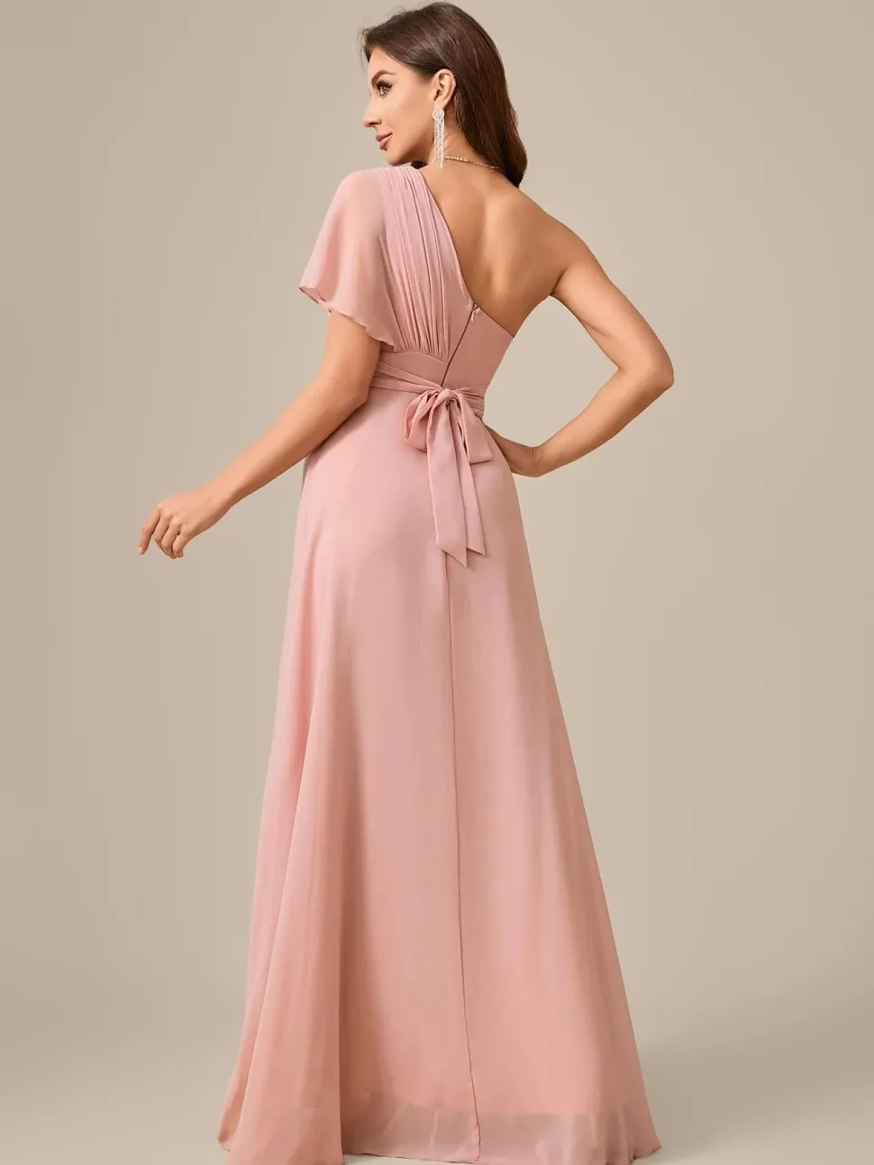 Robe demoiselle d'honneur chic rose poudré