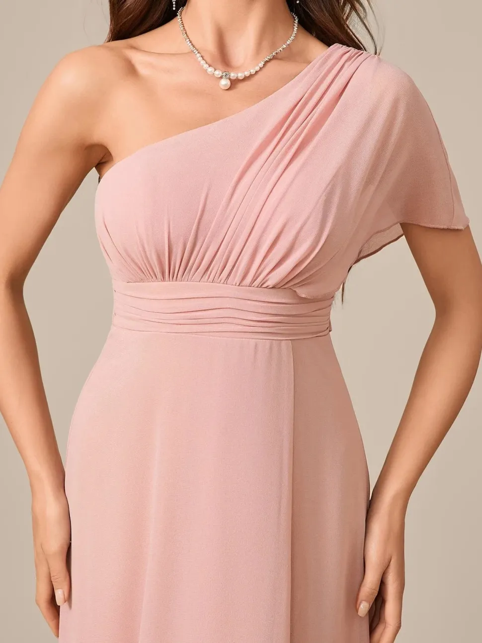 Robe demoiselle d'honneur chic rose poudré