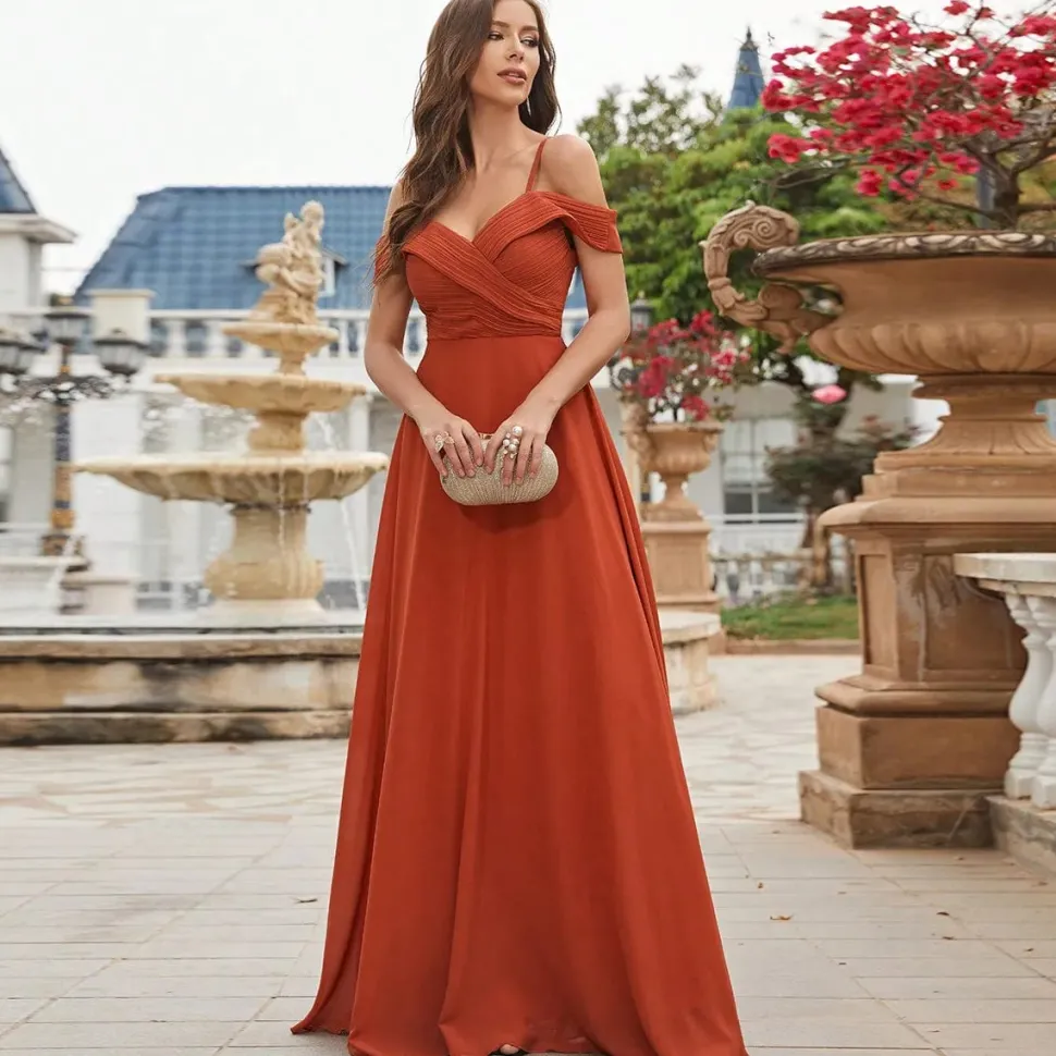 Robe demoiselle d'honneur chic terracotta