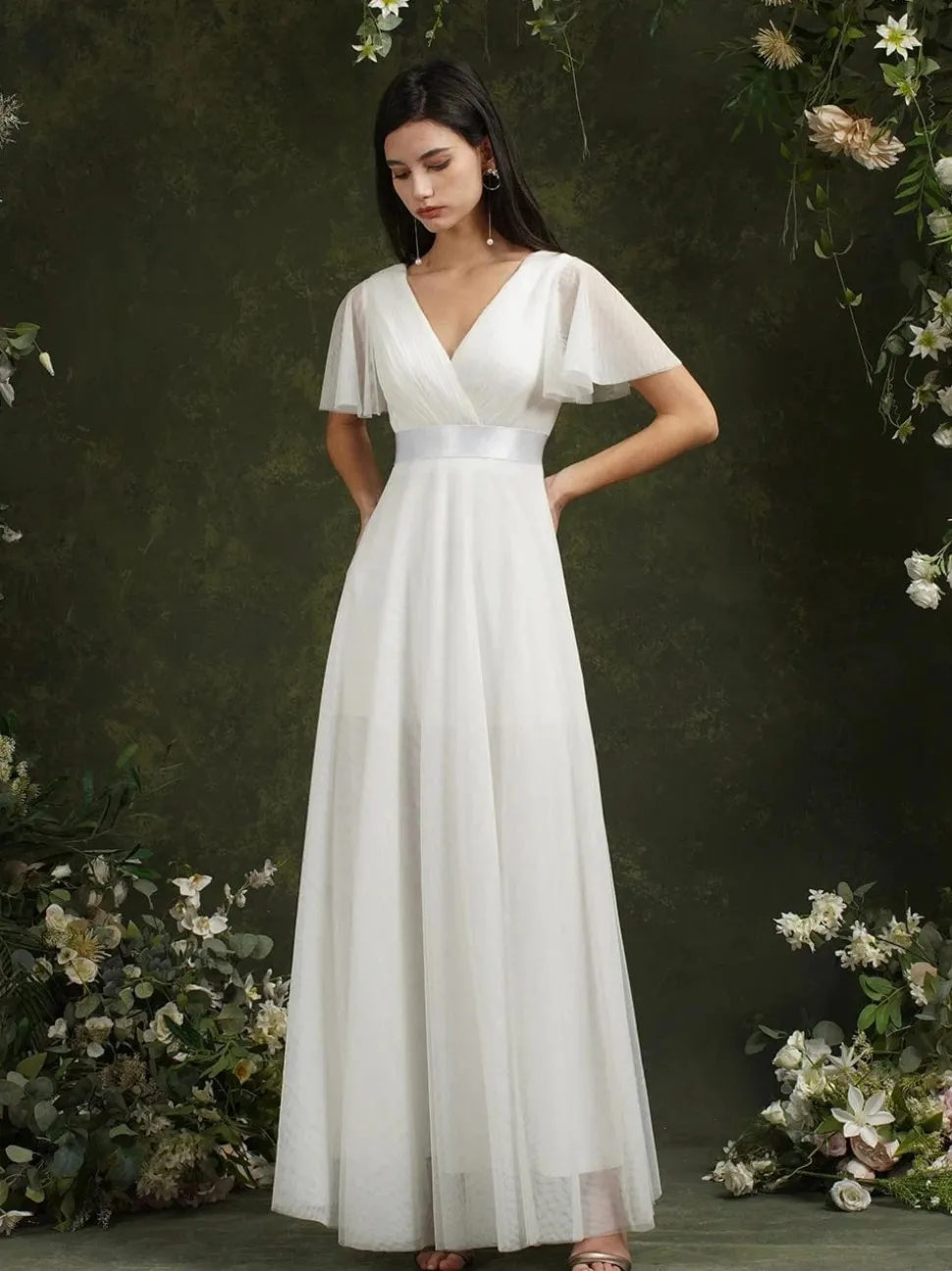 Robe demoiselle d'honneur chic blanche