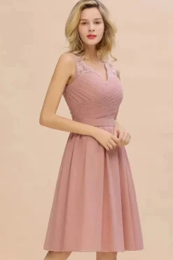 Robe demoiselle d'honneur chic rose poudré