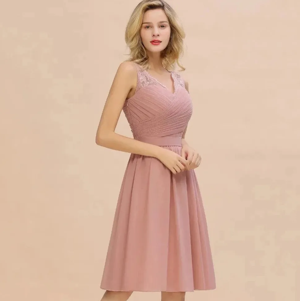 Robe demoiselle d'honneur chic rose poudré