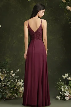 Robe demoiselle d'honneur chic dos dentelle