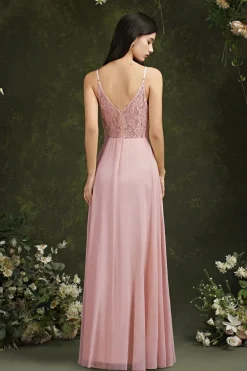 Robe demoiselle d'honneur chic dos dentelle