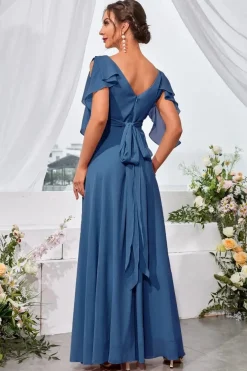 Robe demoiselle d'honneur col en V