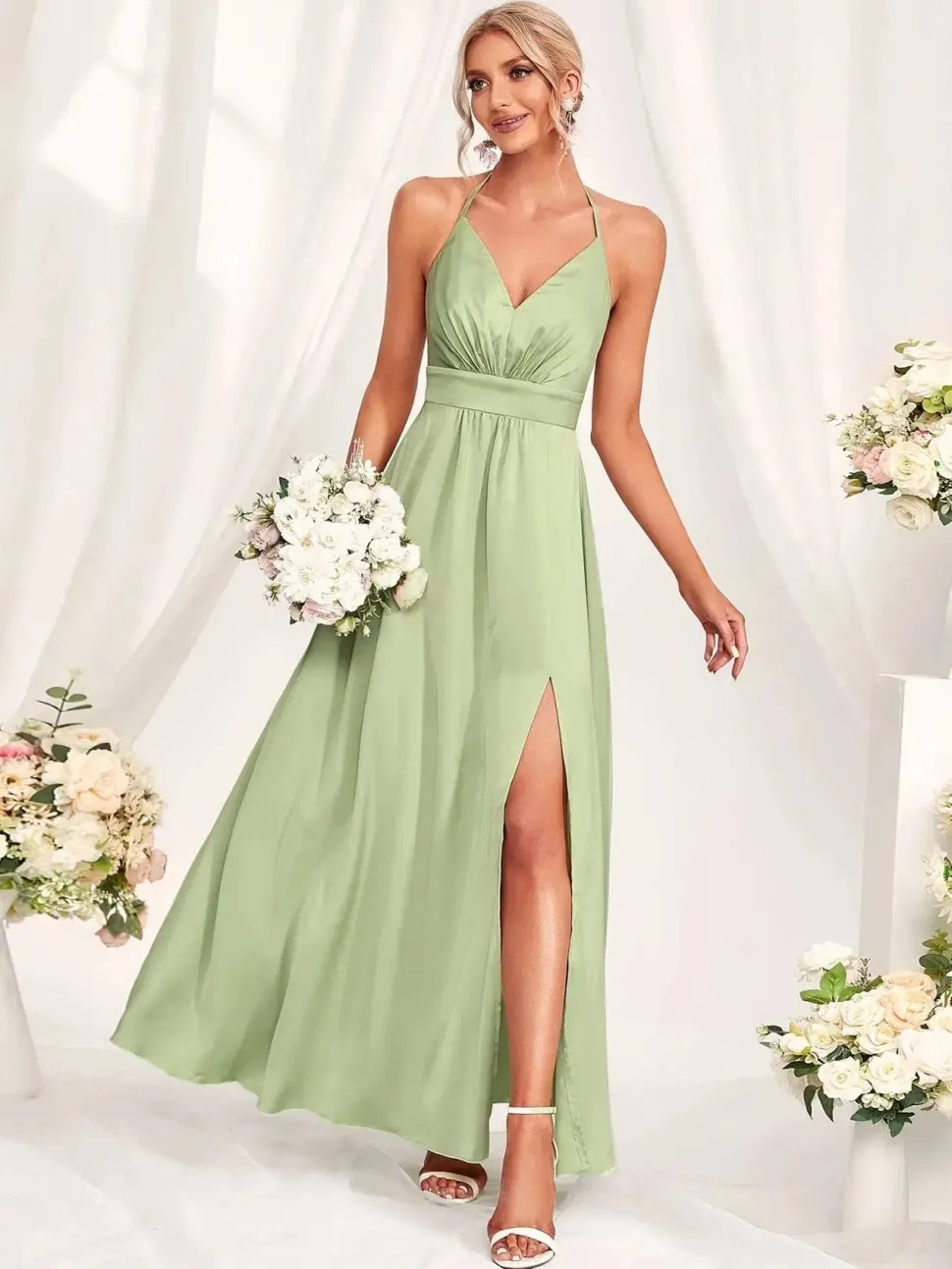 Robe demoiselle d'honneur couleur menthe