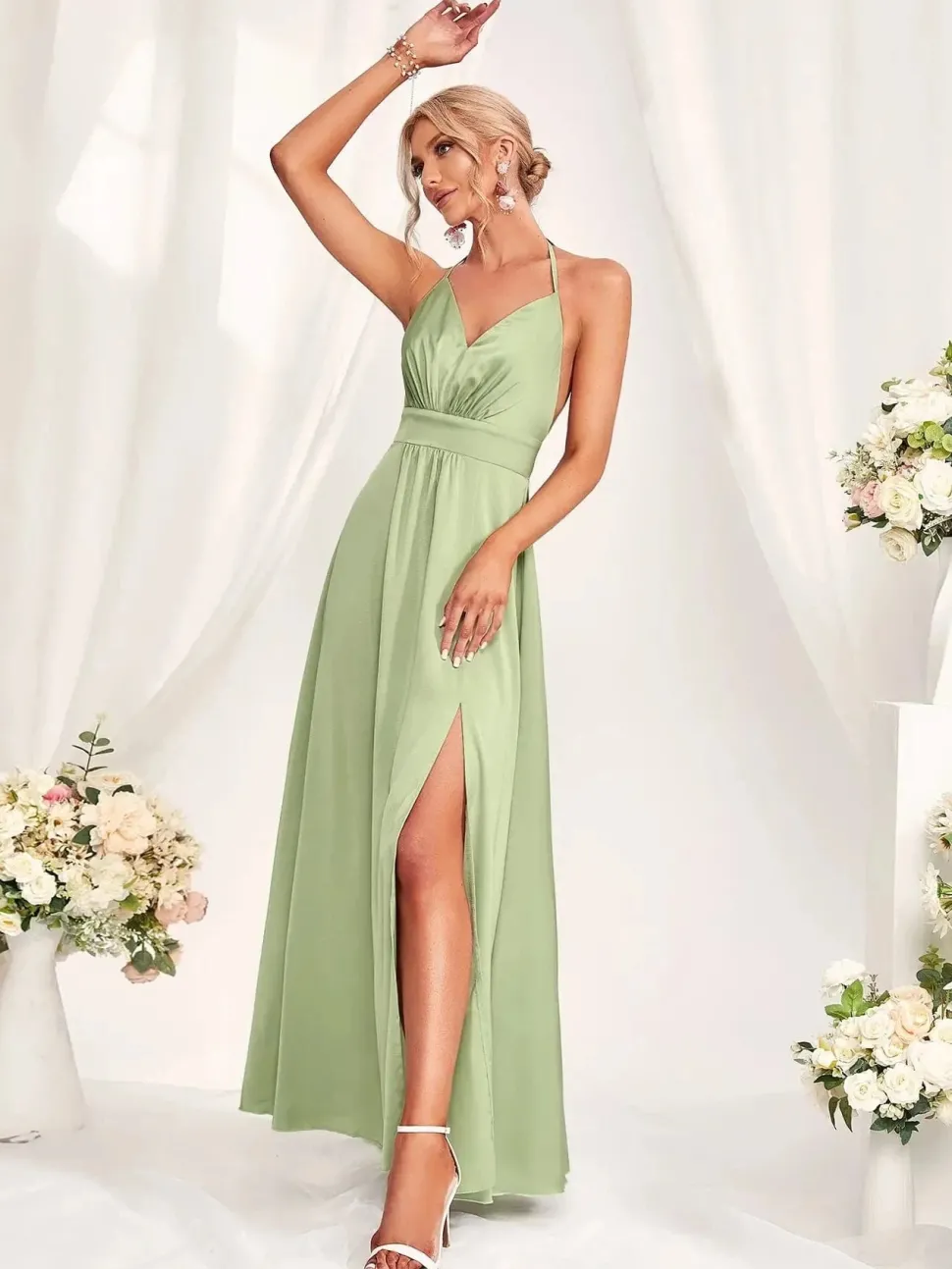 Robe demoiselle d'honneur couleur menthe