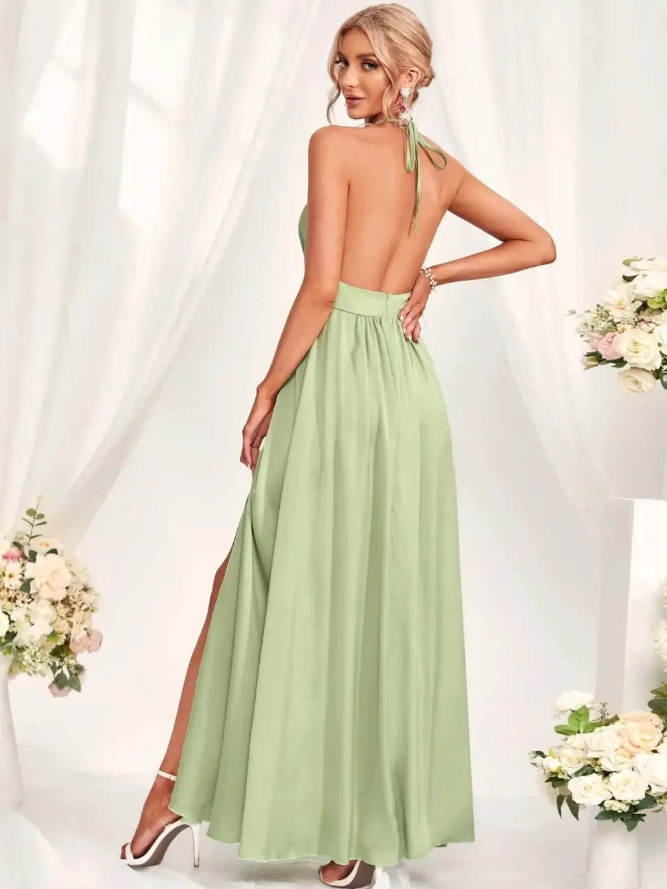 Robe demoiselle d'honneur couleur menthe
