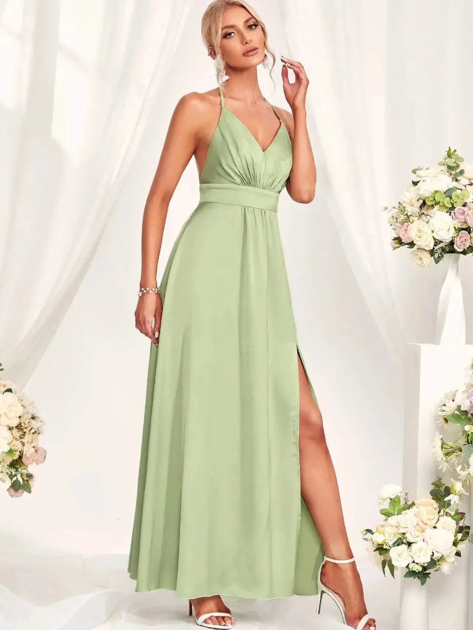 Robe demoiselle d'honneur couleur menthe
