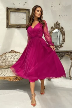 Robe demoiselle d'honneur fuchsia