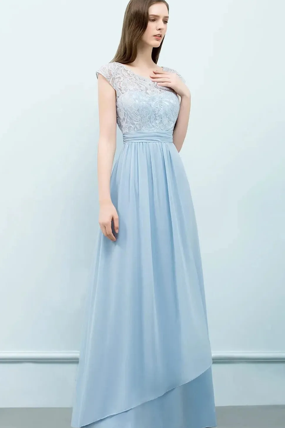 Robe demoiselle d'honneur longue fluide
