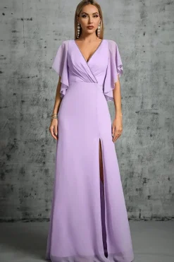 Robe demoiselle d'honneur longue lilas