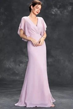 Robe demoiselle d'honneur longue lilas