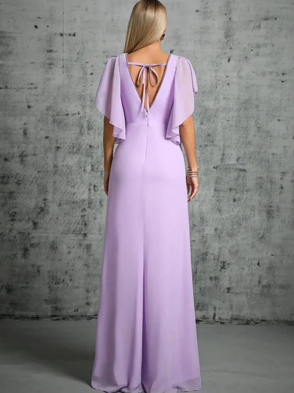 Robe demoiselle d'honneur longue lilas