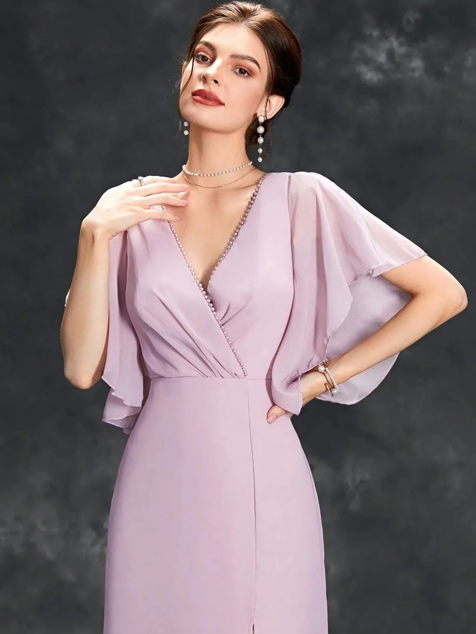 Robe demoiselle d'honneur longue lilas