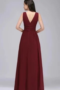 Robe demoiselle d'honneur longue sans manches
