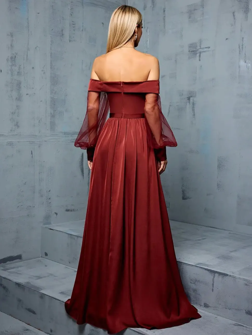 Robe demoiselle d'honneur longue bustier terracotta