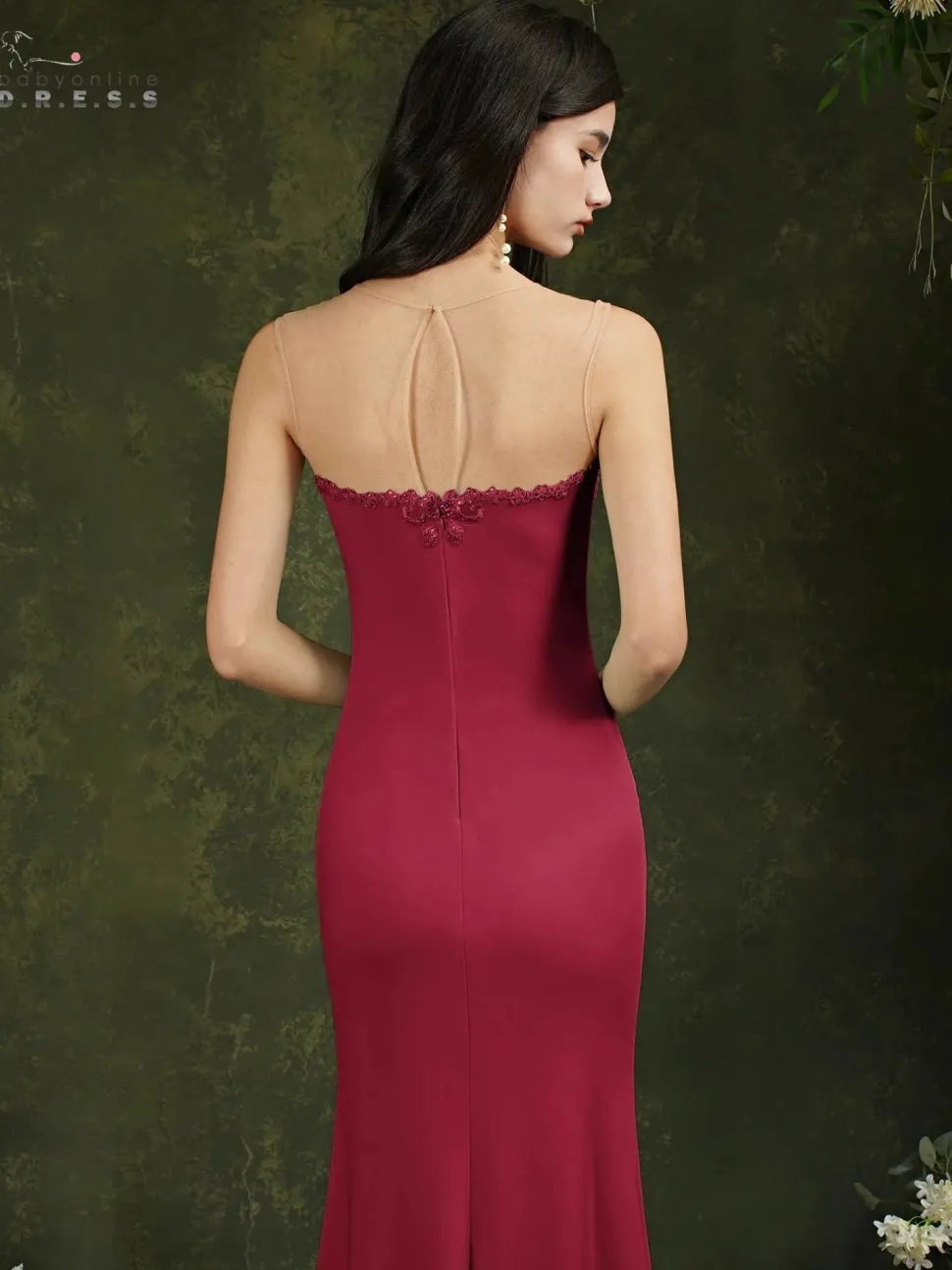 Robe demoiselle d'honneur longue coupe sirène