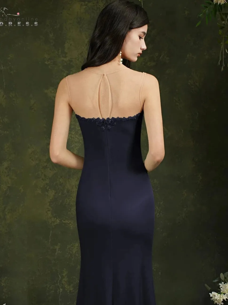 Robe demoiselle d'honneur longue coupe sirène