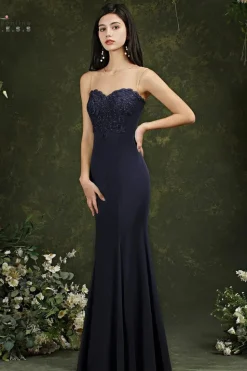 Robe demoiselle d'honneur longue coupe sirène